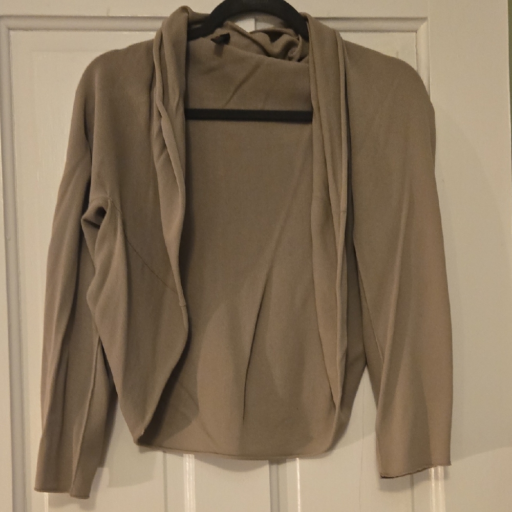 Inizio Chic Tan Open Front Cardigan